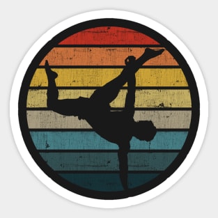 Capoeira Silhouette On A Distressed Retro Sunset graphic Sticker